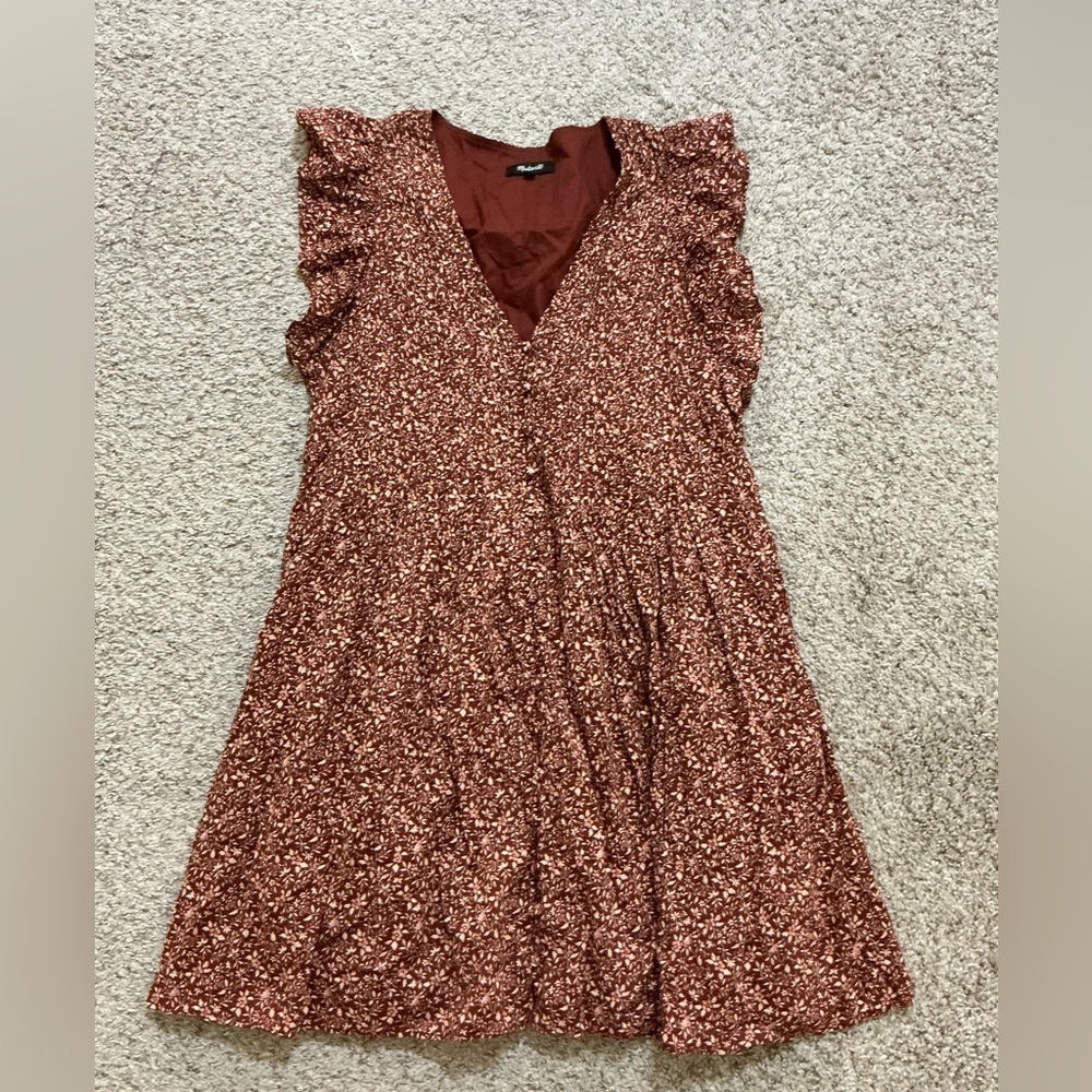 Madewell Pintuck Mini Dress Florentine Floral Women’s Size Small Cotton Preppy S